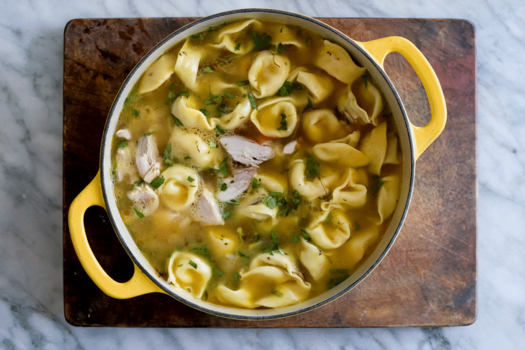 Simple Chicken Tortellini Soup