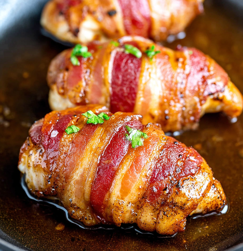 Skillet Bacon Wrapped Chicken Breast Recipe