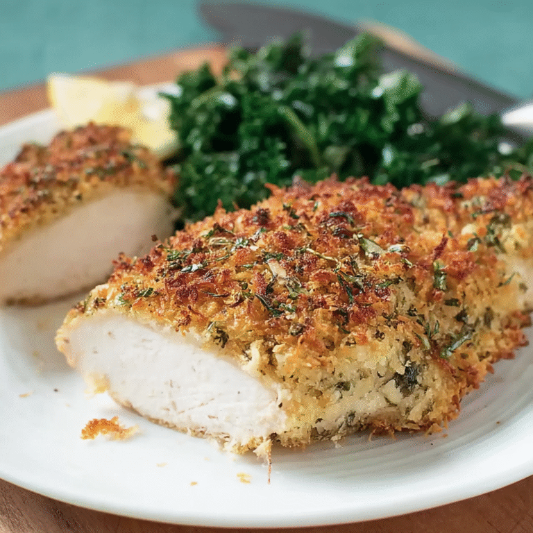 Baked Chicken Breast With Garlic Parm Crust