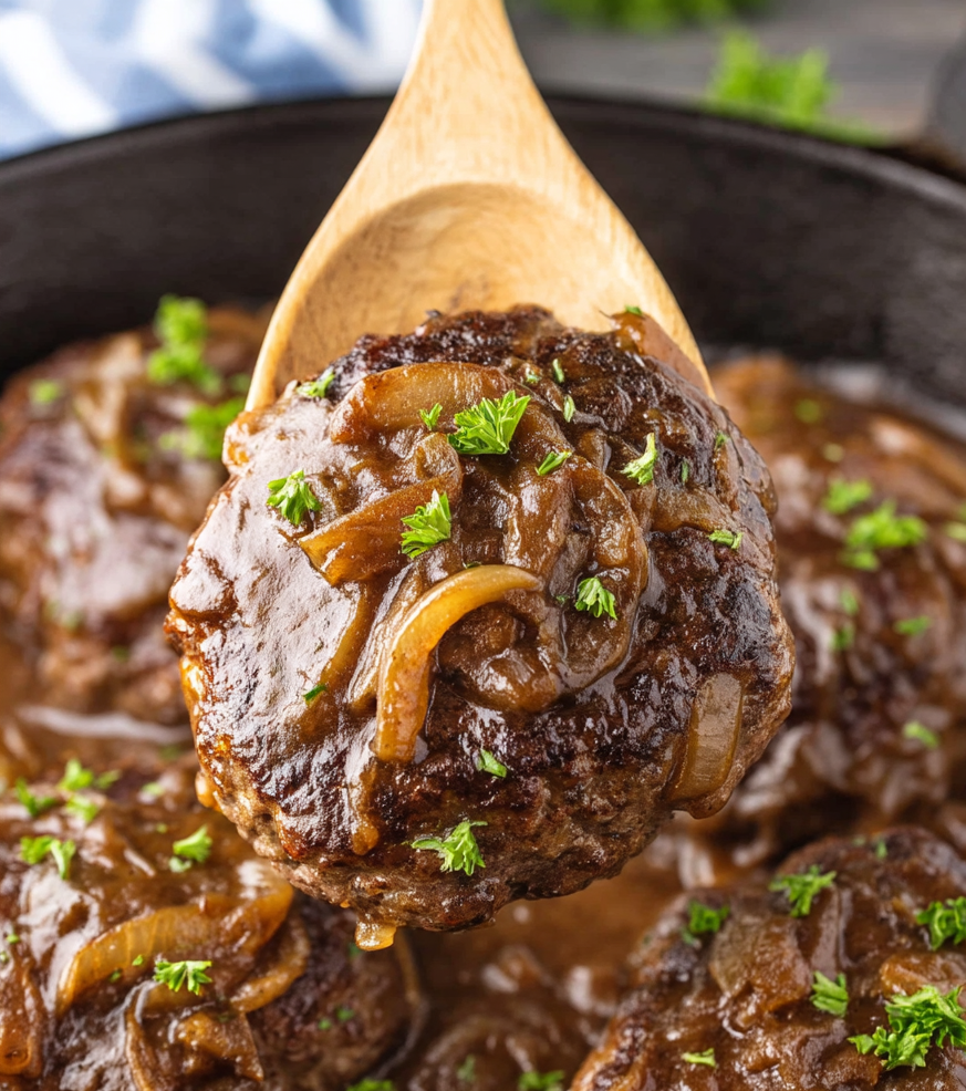 hamburger steaks with onion gravy