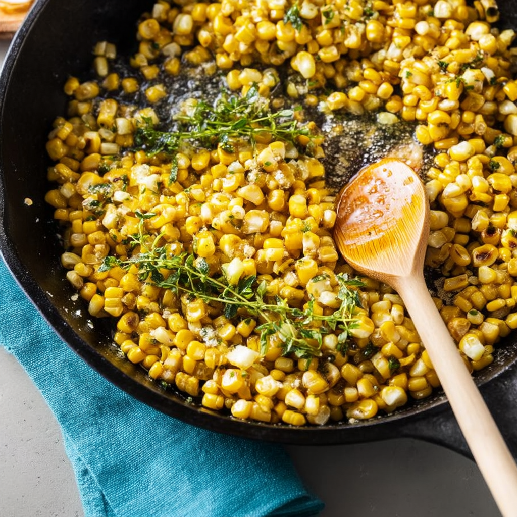 honey butter miso skillet corn