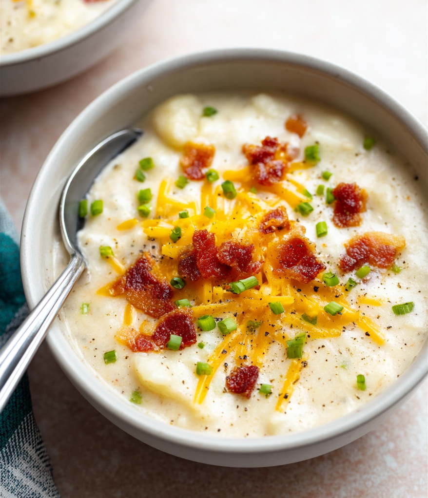 slow cooker loaded baked potato soup