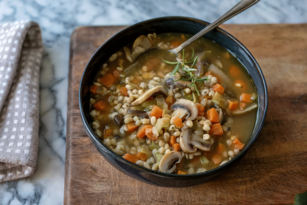 Earthy Mushroom and Barley Soup