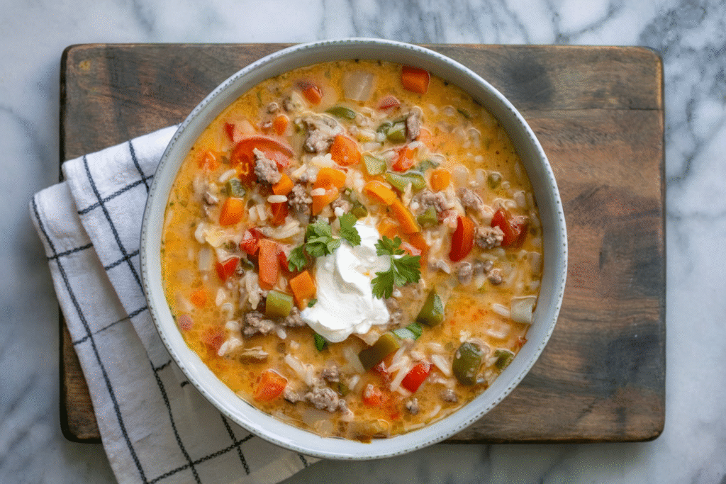Hearty Stuffed Pepper Soup
