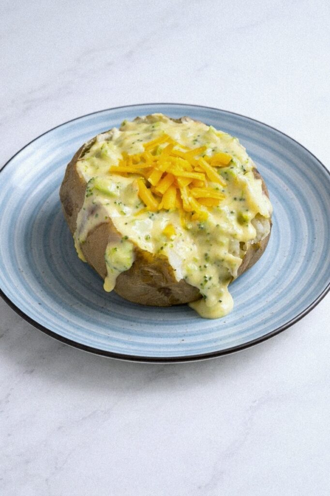 Baked Potatoes with Broccoli Cheese Sauce